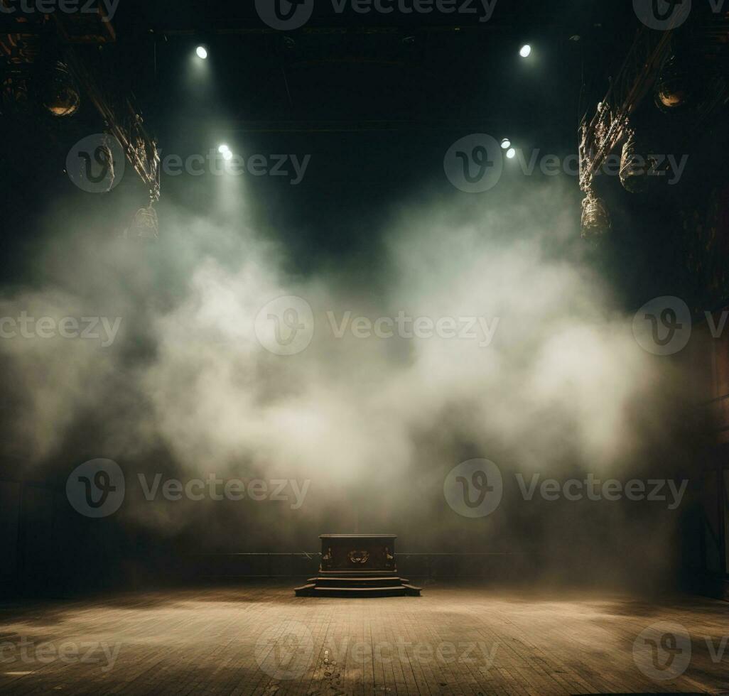 AI generated Stage style wood and iron background for your compositions AI generated photo