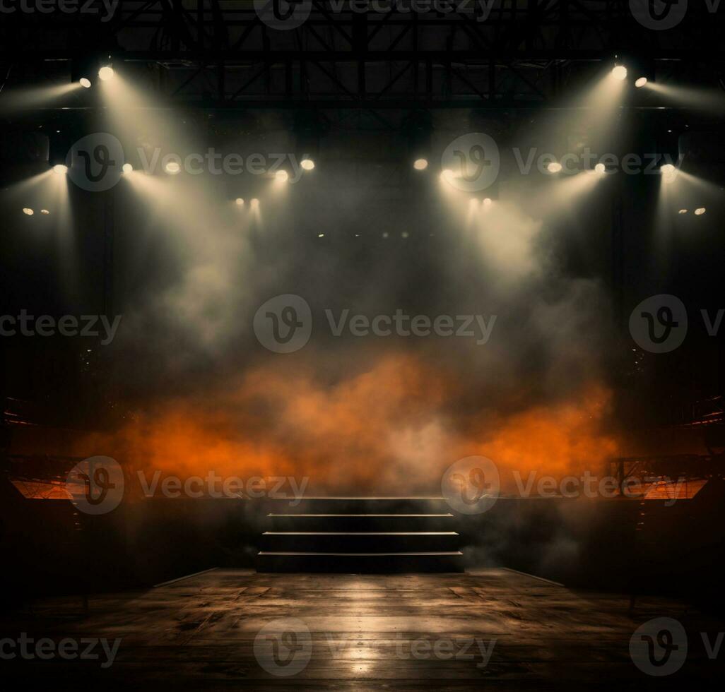 AI generated Stage style wood and iron background for your compositions AI generated photo