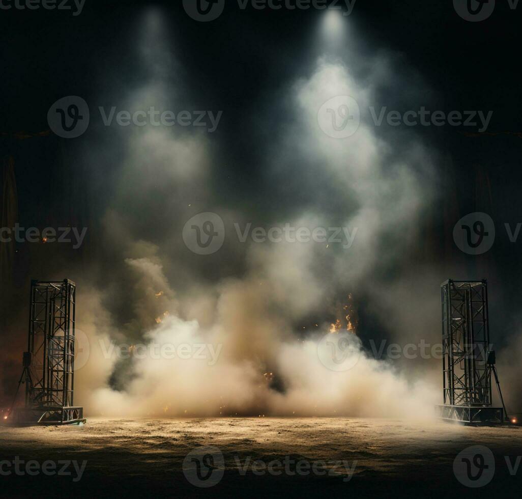 AI generated Stage style wood and iron background for your compositions AI generated photo