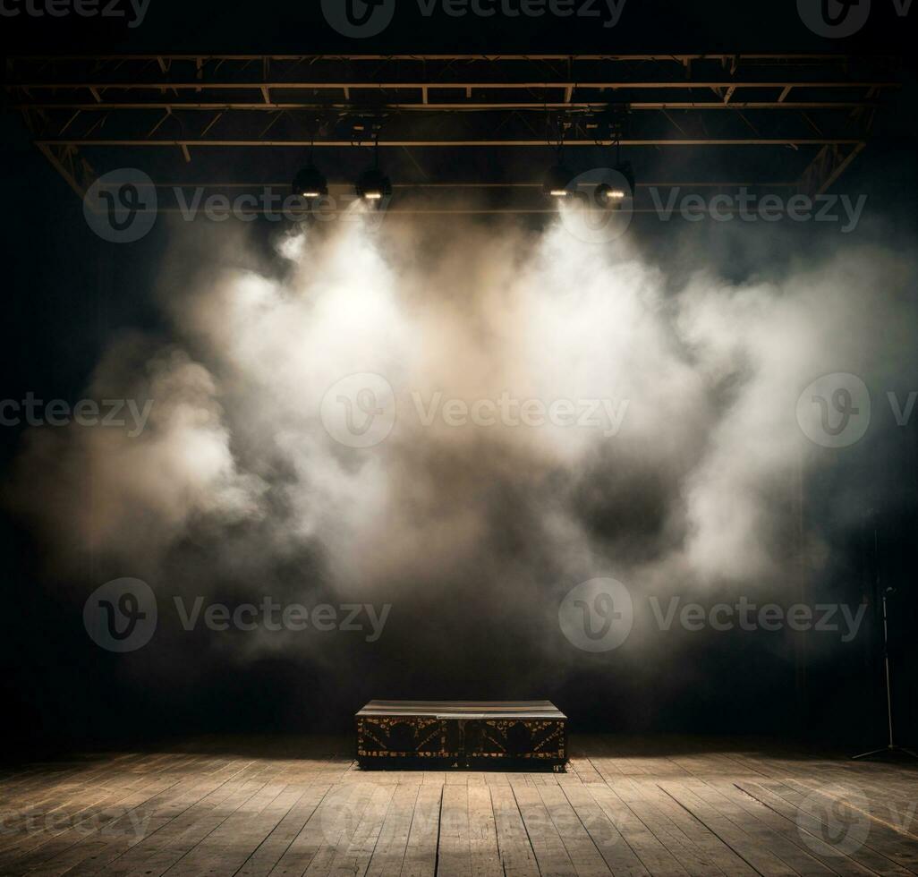 AI generated Stage style wood and iron background for your compositions AI generated photo