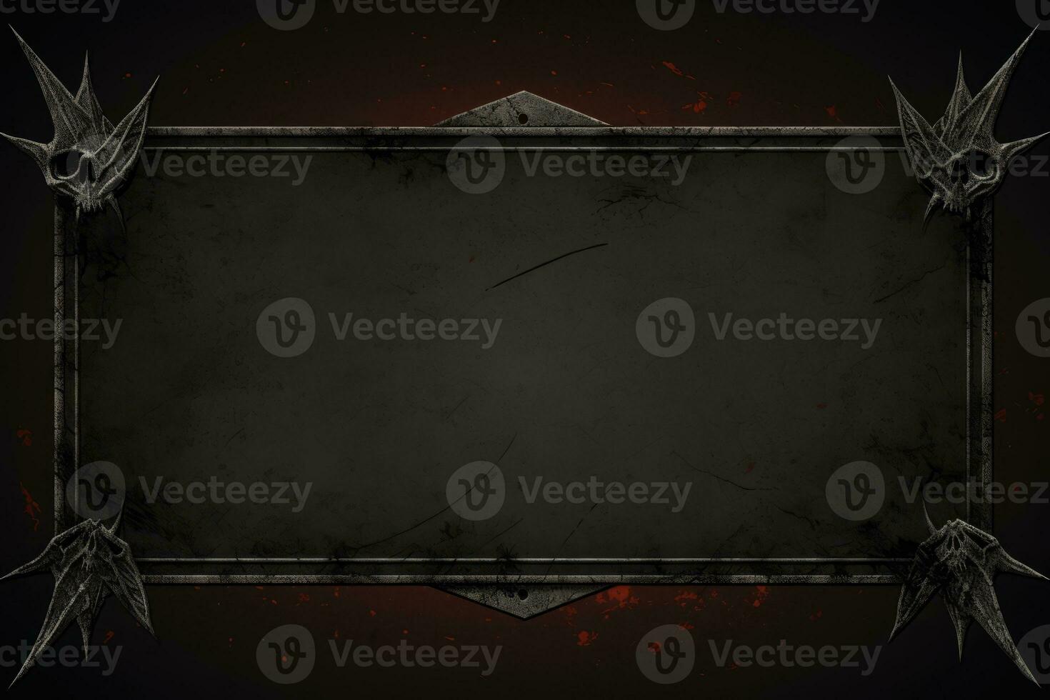 an old black metal frame on a dark background generative ai photo