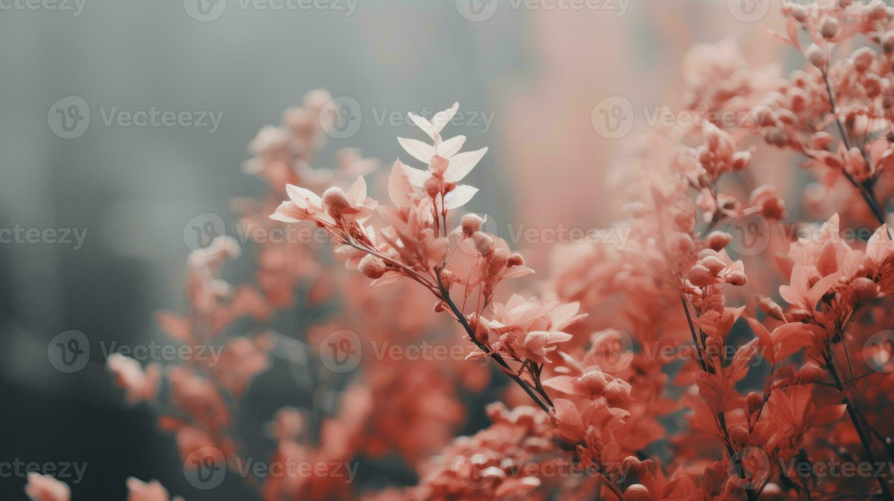 an image of red flowers with blurry background generative ai photo
