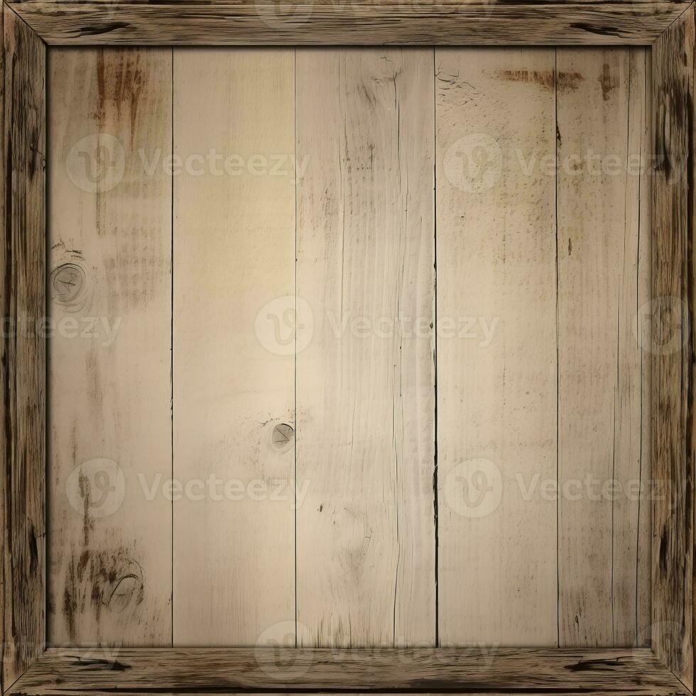 an old wooden frame on a white background generative ai photo