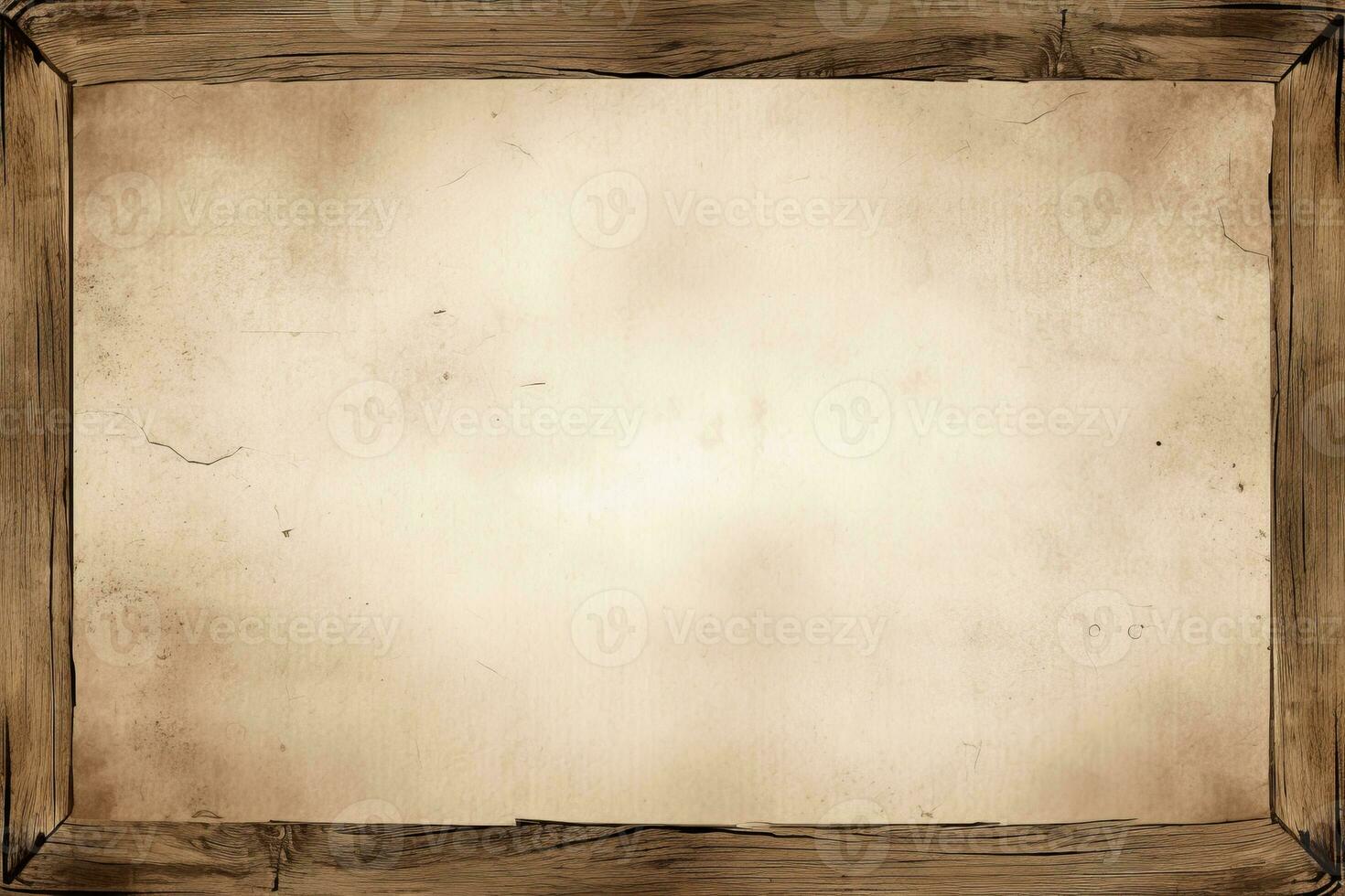 an old wooden frame on a white background generative ai photo
