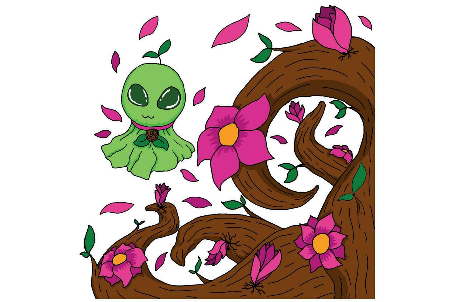 Fairy and Flora Border Design vector