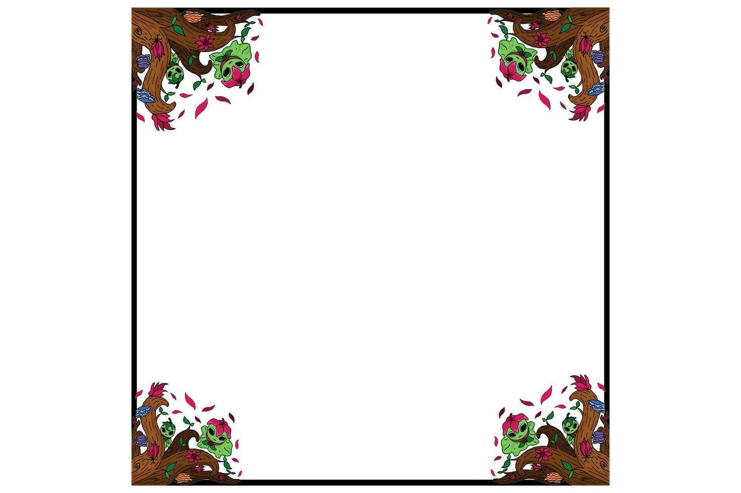 Fairy and Flora Border Design vector