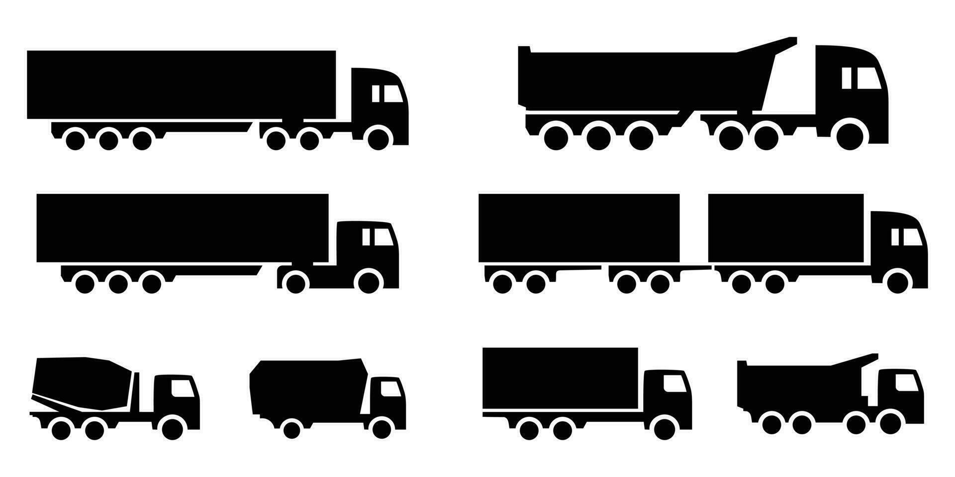 construction truck silhouette icon vector