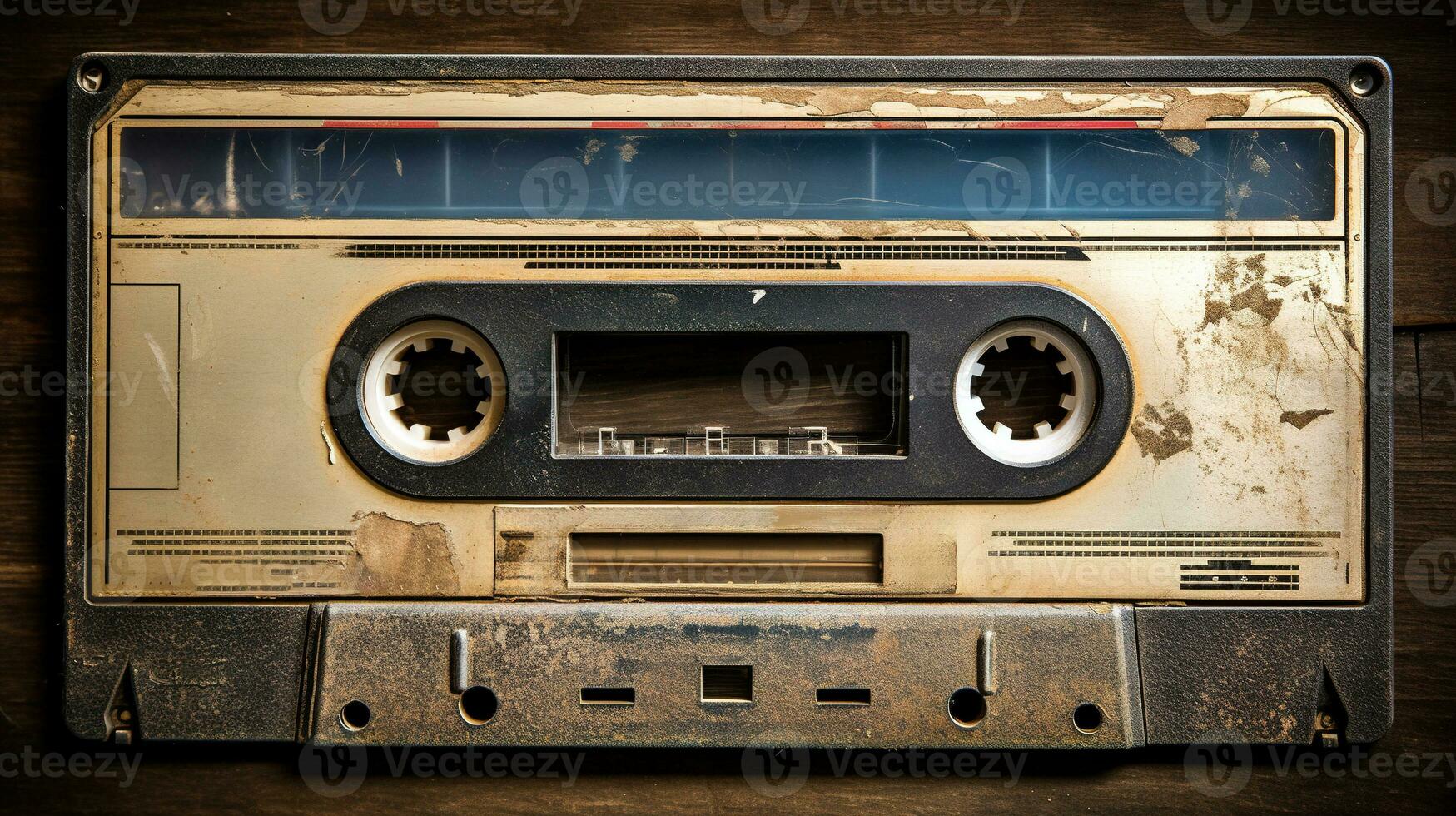 AI generated Generative AI, photo of old audio tape cassette, vintage nostalgic object for the design of the 80s