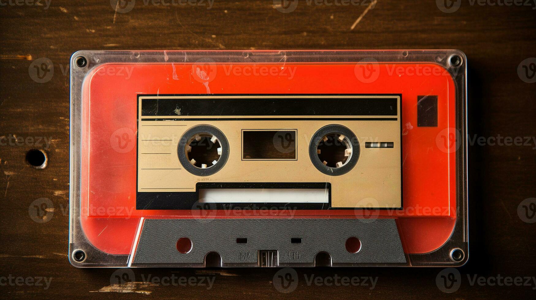 AI generated Generative AI, photo of old audio tape cassette, vintage nostalgic object for the design of the 80s