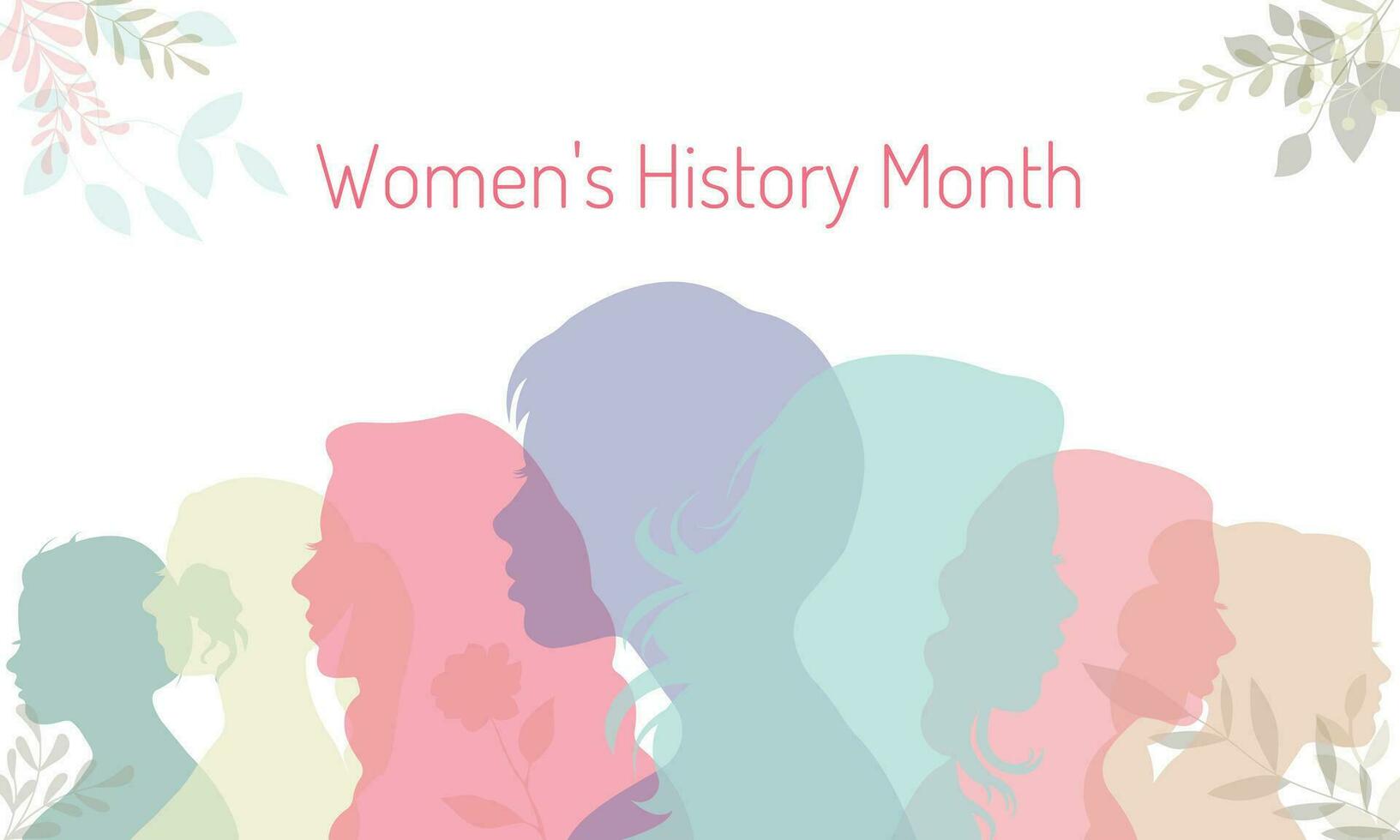card for international women's day, women's history month vector