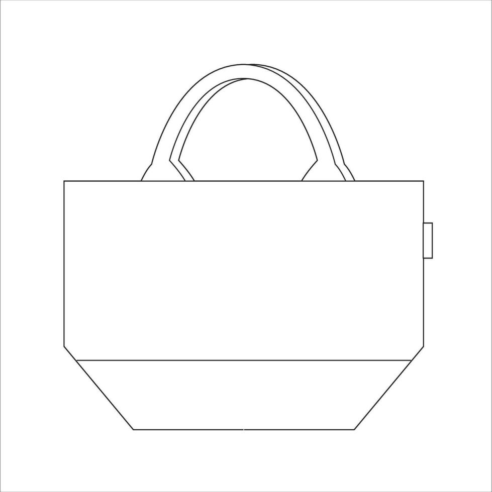 Ladies Hand Bag Parts Vector Template