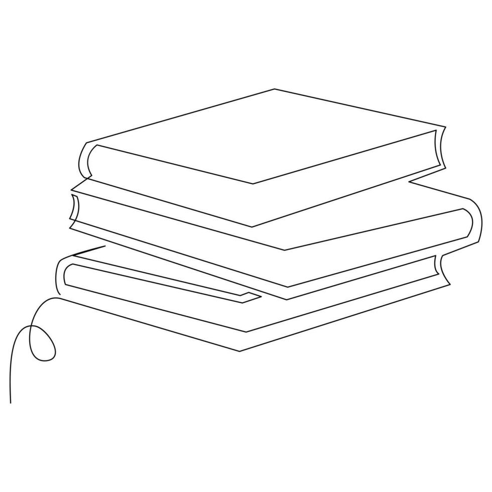 libro uno línea continuo contorno vector Arte dibujo y sencillo minimalista diseño