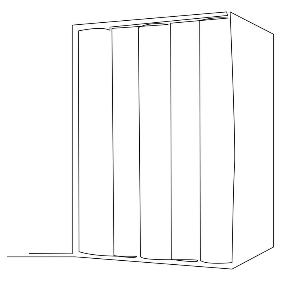 Book one line continuous outline vector art drawing and simple minimalist design