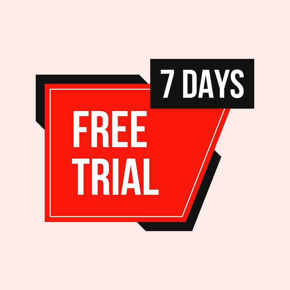 7 7 dias gratis juicio plano diseño etiqueta clipart vector