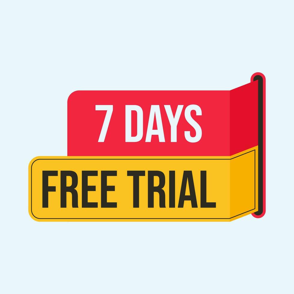7 7 dias gratis juicio plano diseño etiqueta clipart vector