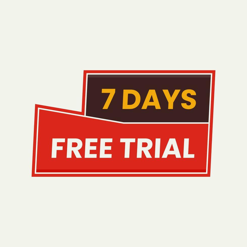 7 days free trial flat design label clipart vector