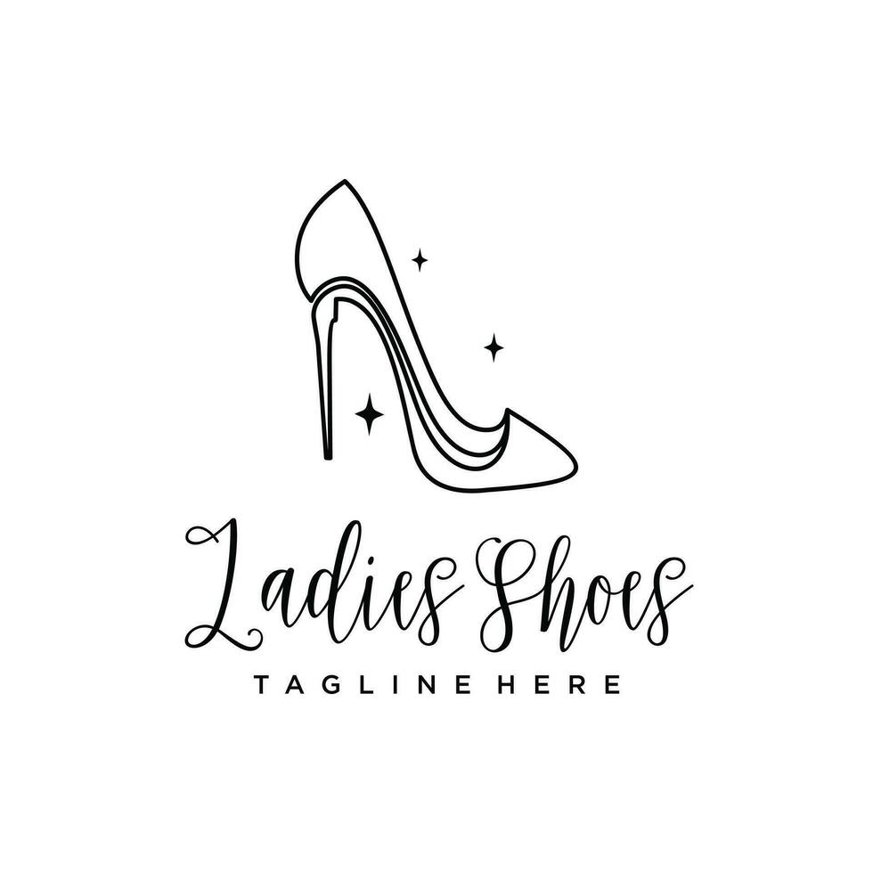 Zapatos logo diseño elemento vector para mujer belleza Moda con moderno concepto