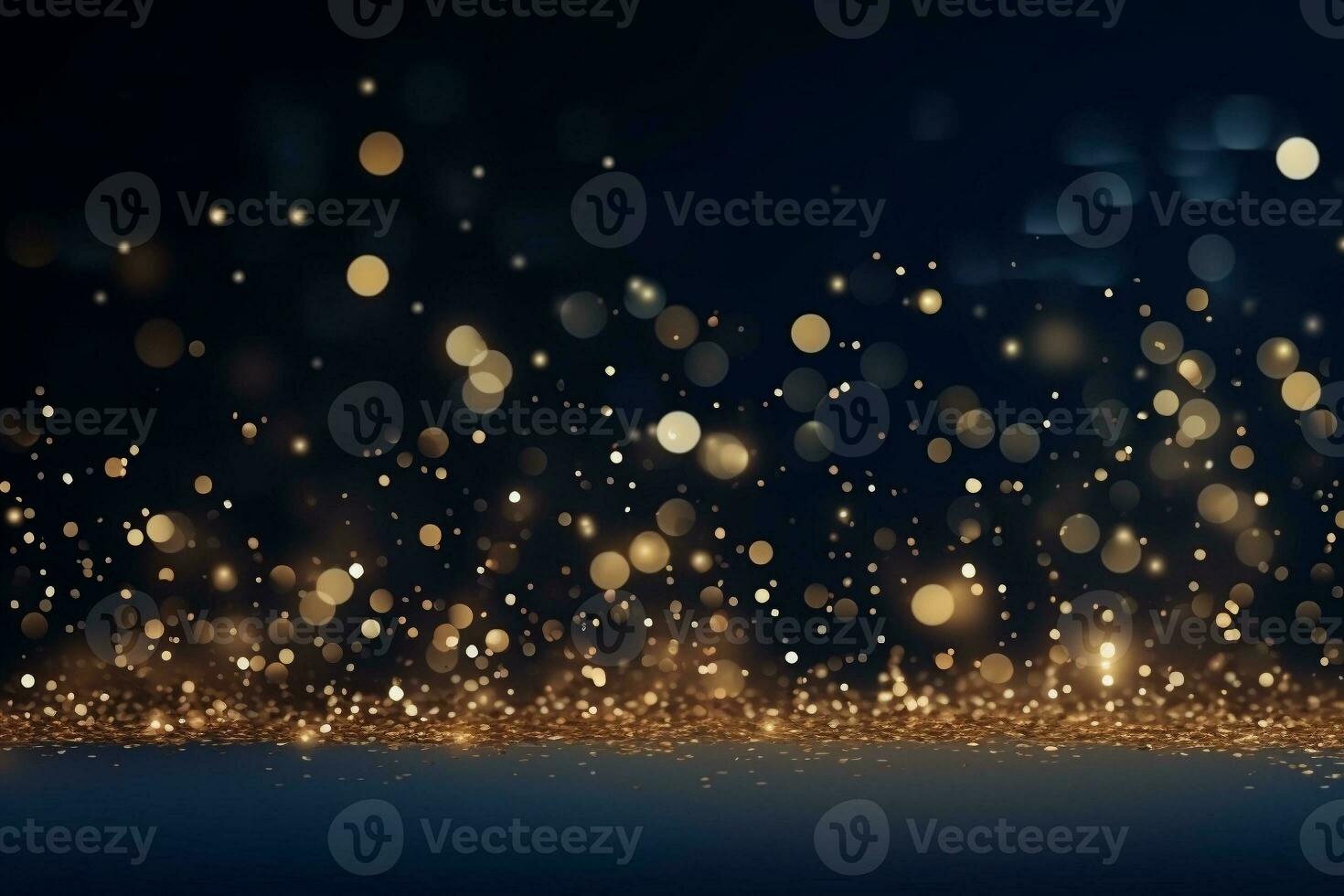 AI generated AI Generated abstract blurry sparkling background with golden star foil particles for Christmas holiday design concept. photo