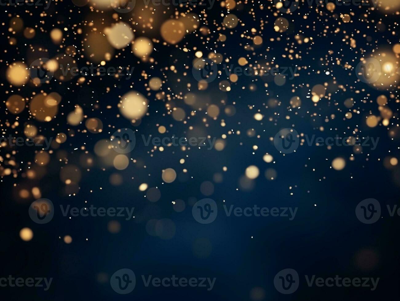 AI generated AI Generated abstract blurry sparkling background with golden star foil particles for Christmas holiday design concept. photo