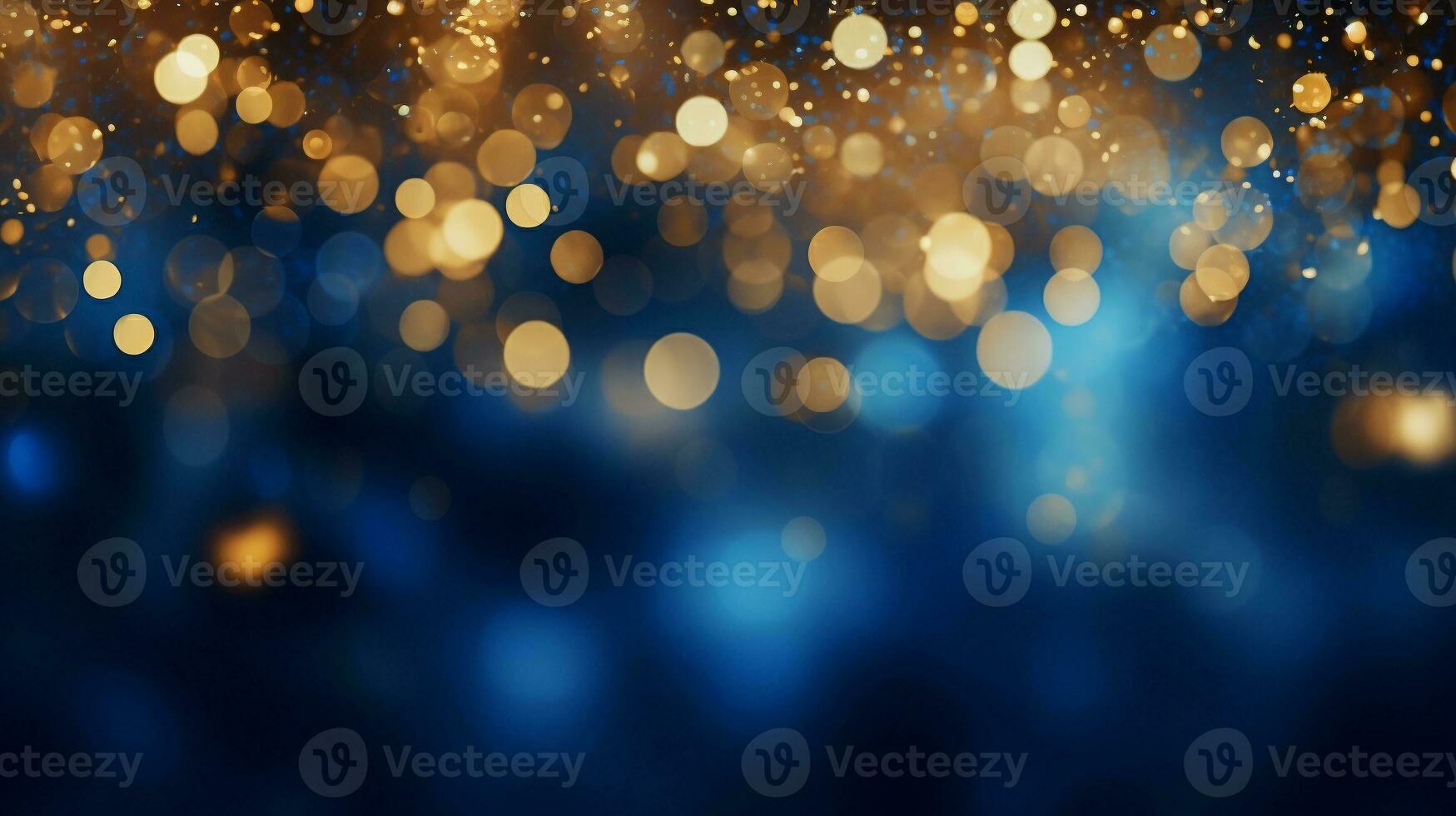 AI generated AI Generated abstract blurry sparkling background with golden star foil particles for Christmas holiday design concept. photo