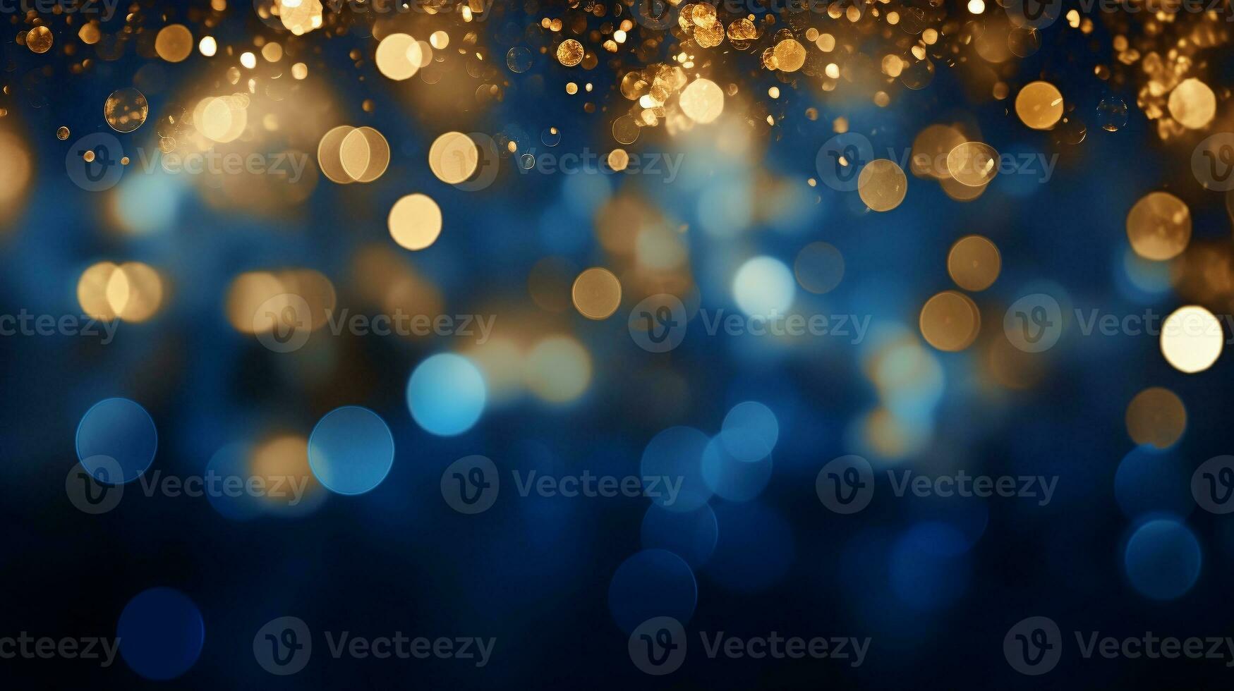 AI generated AI Generated abstract blurry sparkling background with golden star foil particles for Christmas holiday design concept. photo