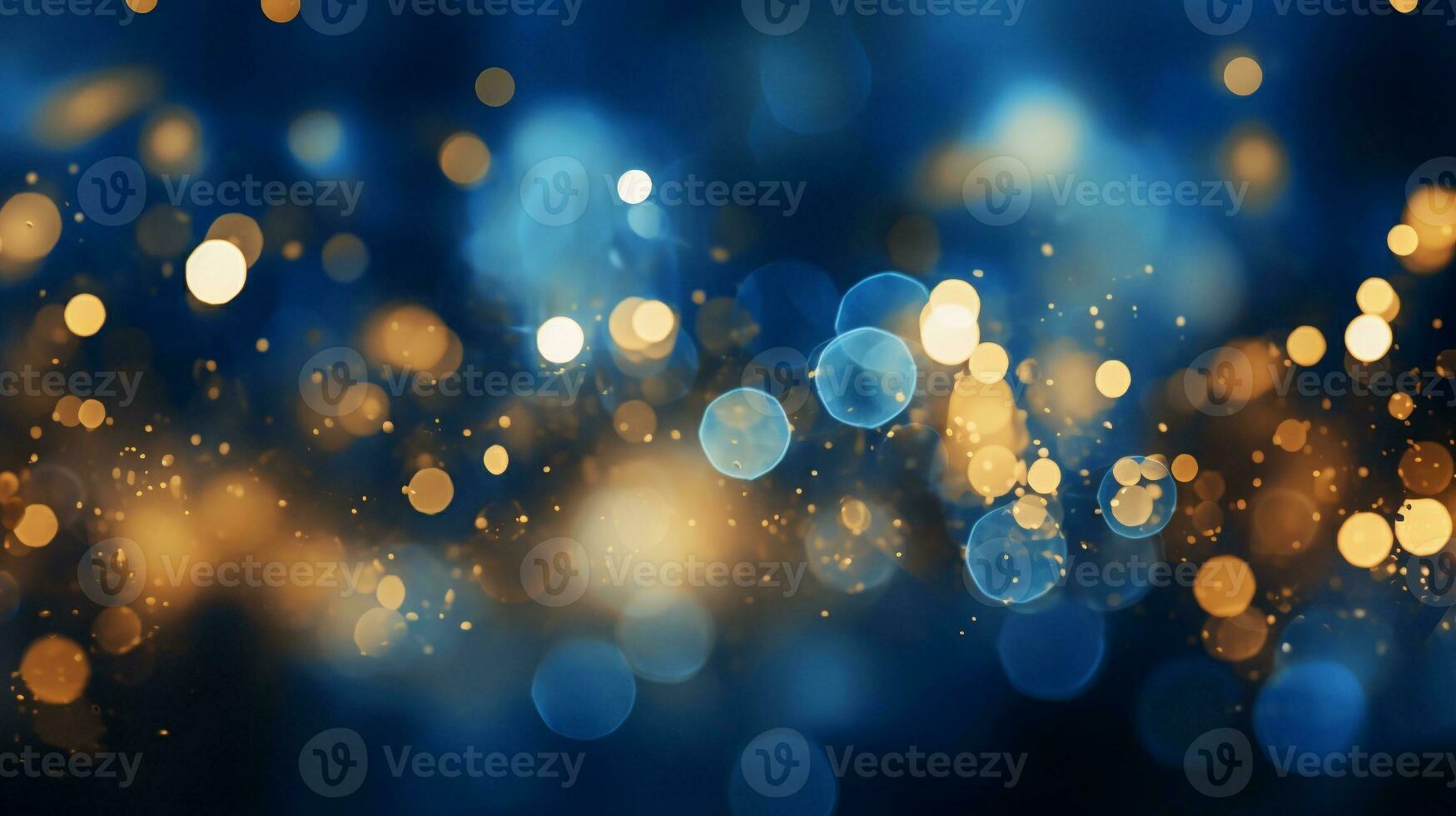 AI generated AI Generated abstract blurry sparkling background with golden star foil particles for Christmas holiday design concept. photo