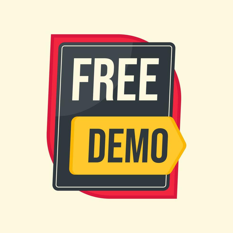 flat design free demo label clipart vector