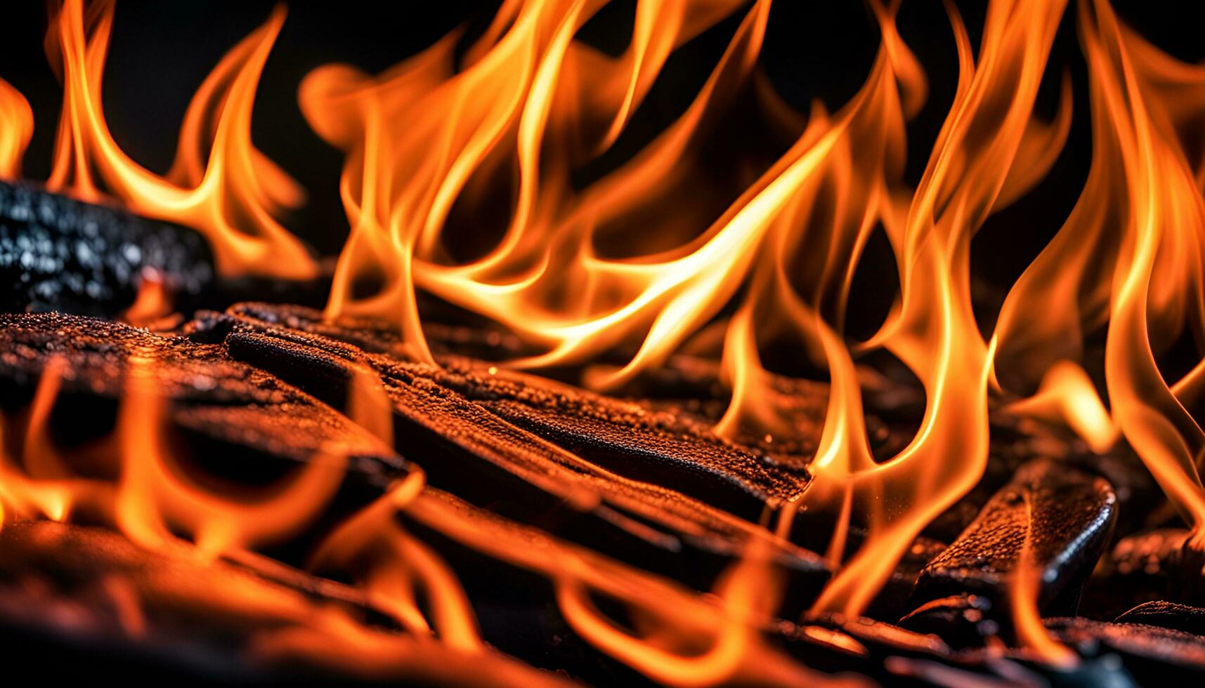 AI generated flaming woods background photo
