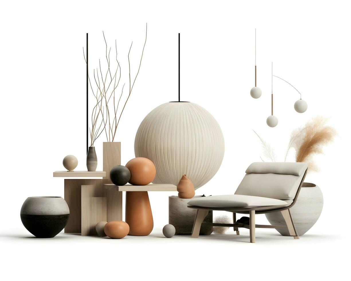 AI generated interior design concept home modern architecture furniture object idea generative Ai. photo