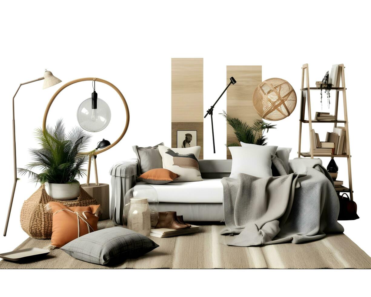 AI generated interior design concept home modern architecture furniture object idea generative Ai. photo