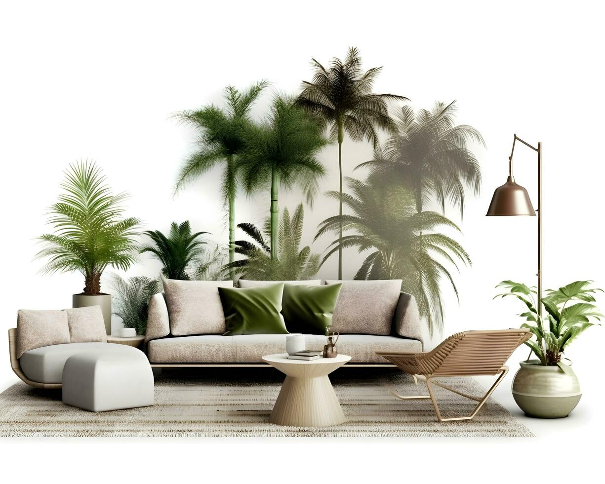 AI generated interior design concept home modern architecture furniture object idea generative Ai. photo