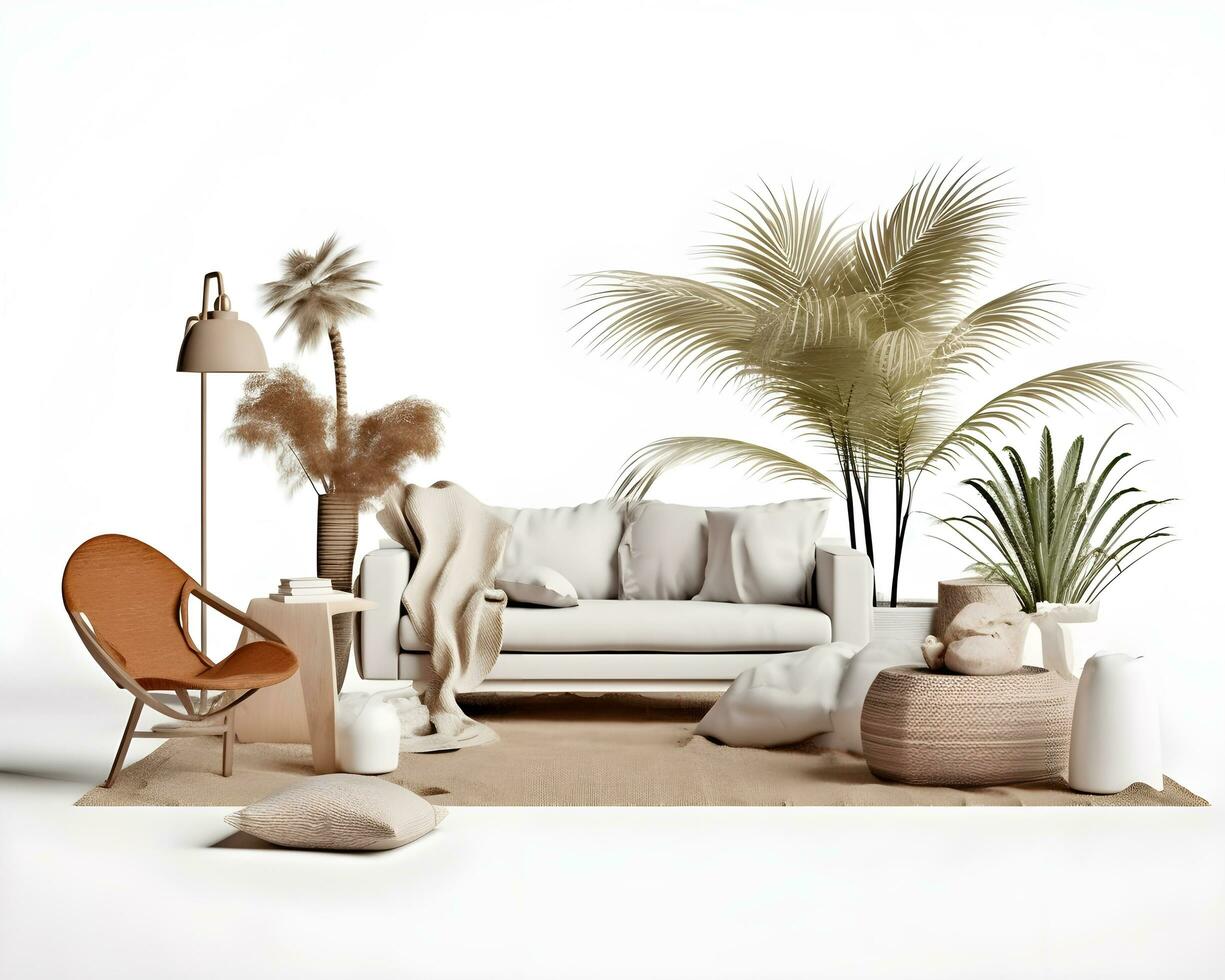AI generated interior design concept home modern architecture furniture object idea generative Ai. photo