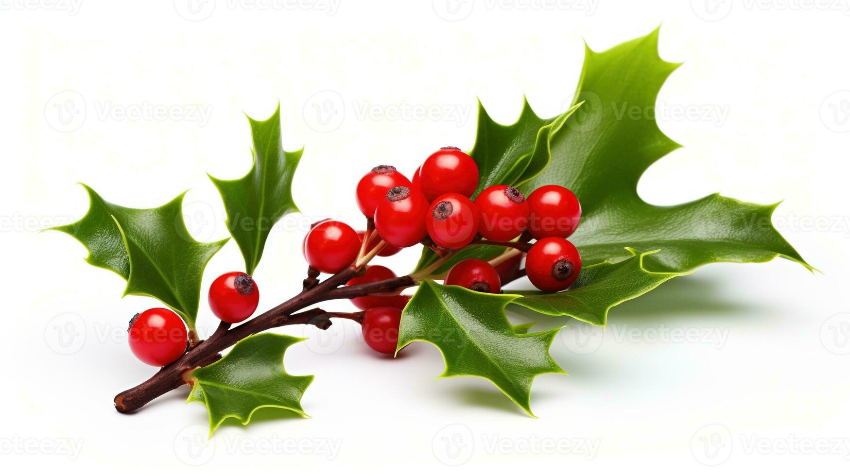 AI generated Christmas Mistletoe Isolated on the White Background photo