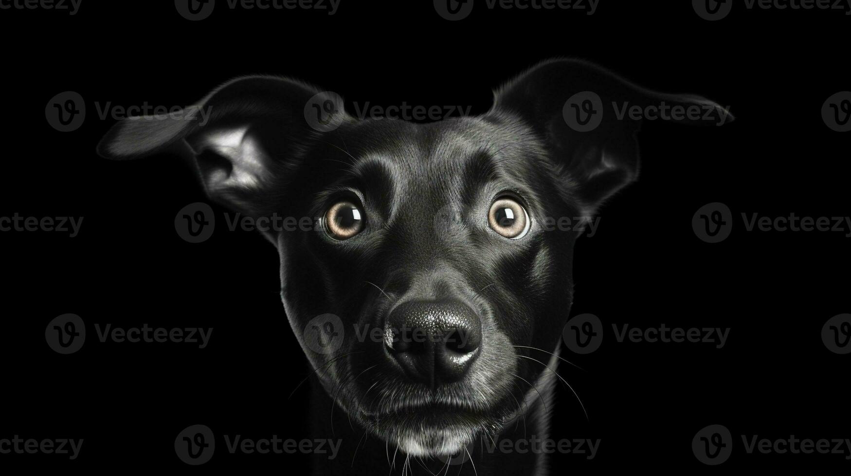 ai generado sorprendido perro con grande ojos aislado en el minimalista antecedentes foto