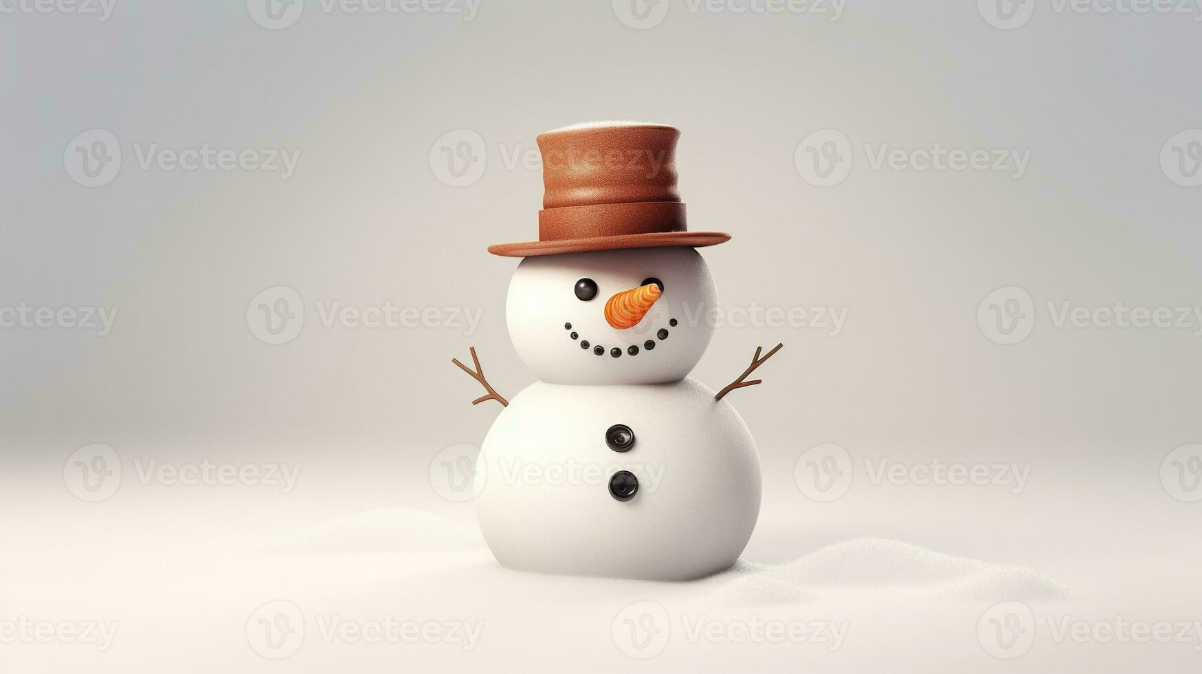 AI generated Snowman Isolated on the Minimalist Background photo