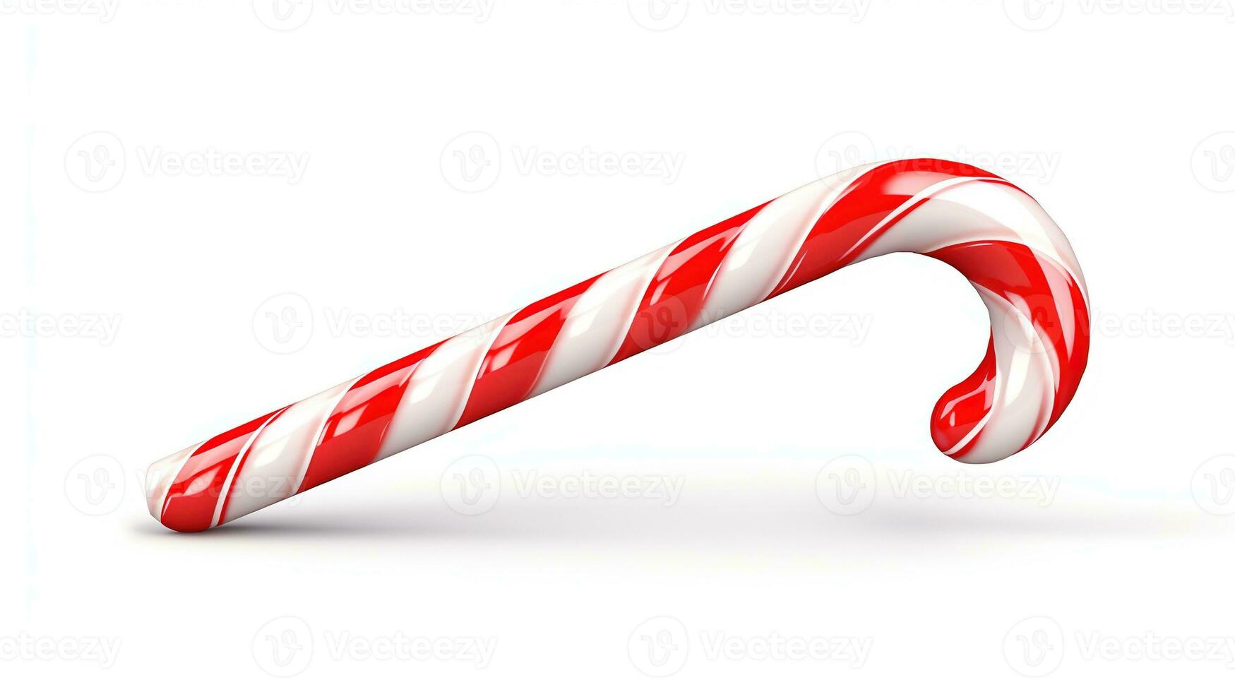 AI generated Candy Cane Isolated on the White Background photo