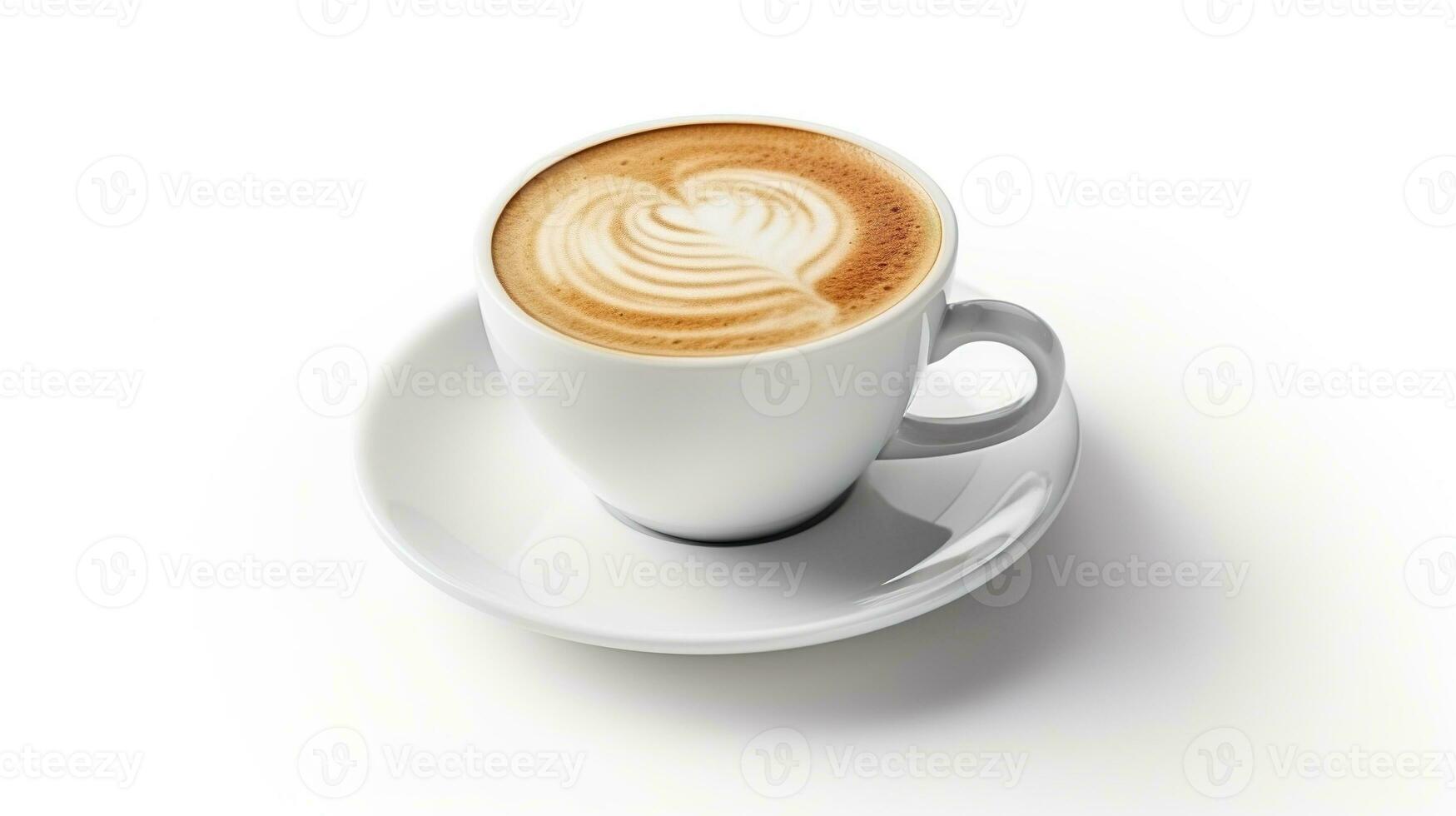 AI generated Cup of Latte Isolated on the White Background photo