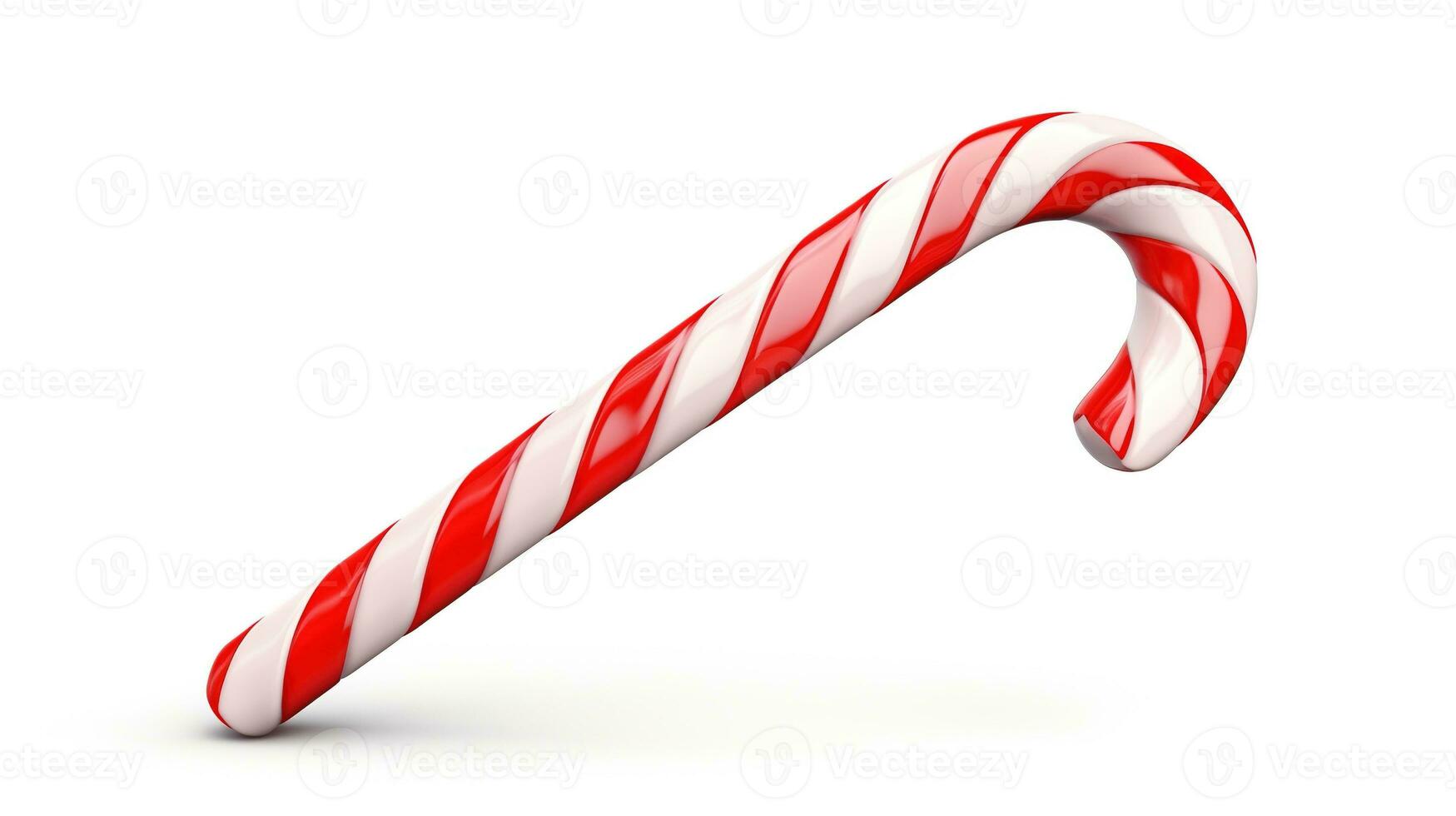 AI generated Candy Cane Isolated on the White Background photo