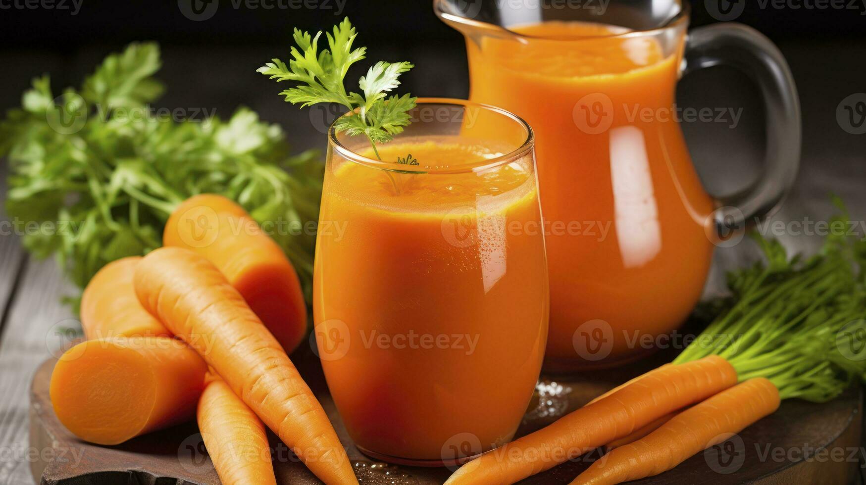 AI generated The Nutritional Symphony of Fresh Carrot Juice and Herbs
