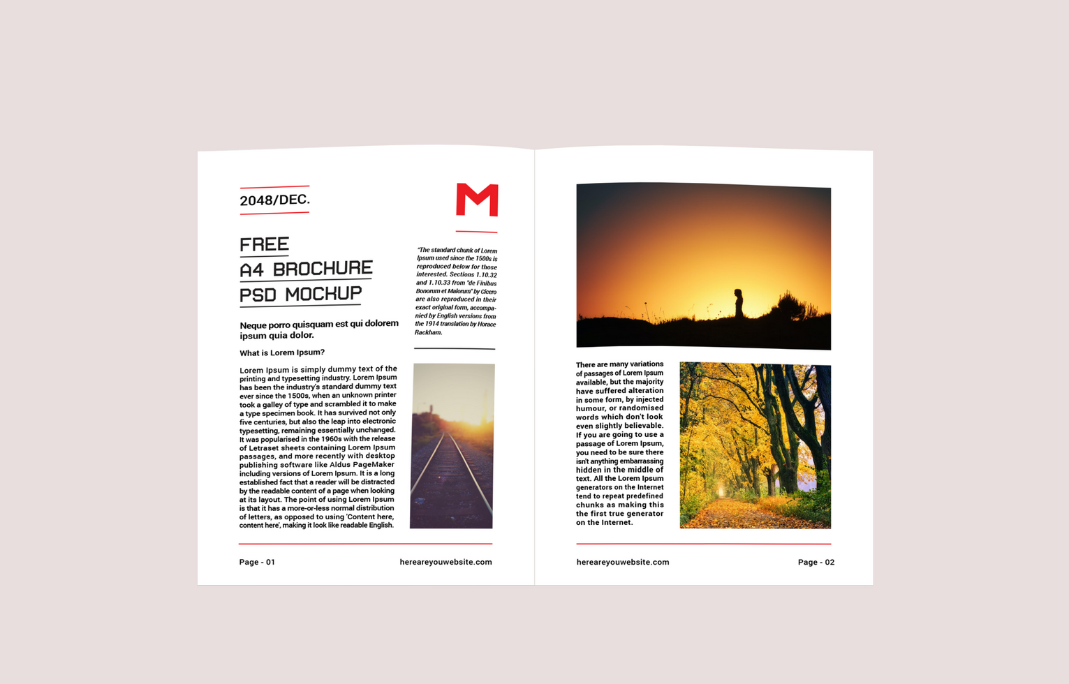 Company Profile, Magazine, Bi-fold Brochure, or catalog free psd mockup