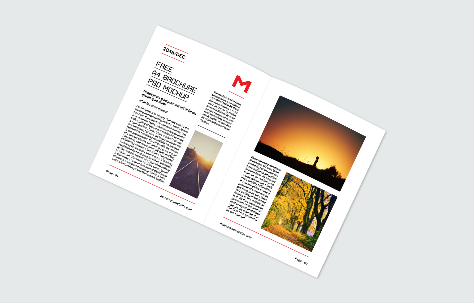 Company Profile, Magazine, Bi-fold Brochure, or catalog free psd mockup