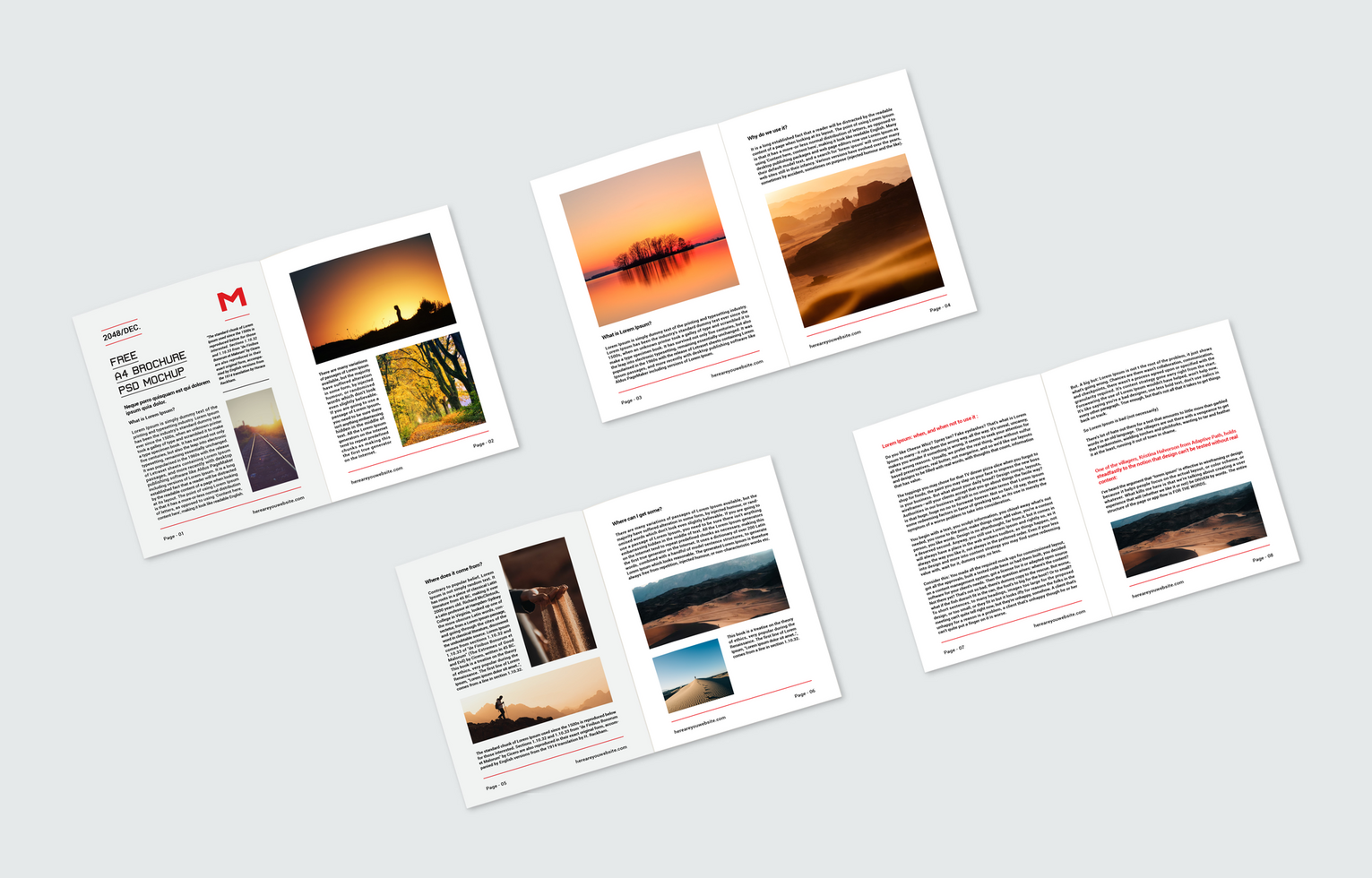 Company Profile, Magazine, Bi-fold Brochure, or catalog free psd mockup