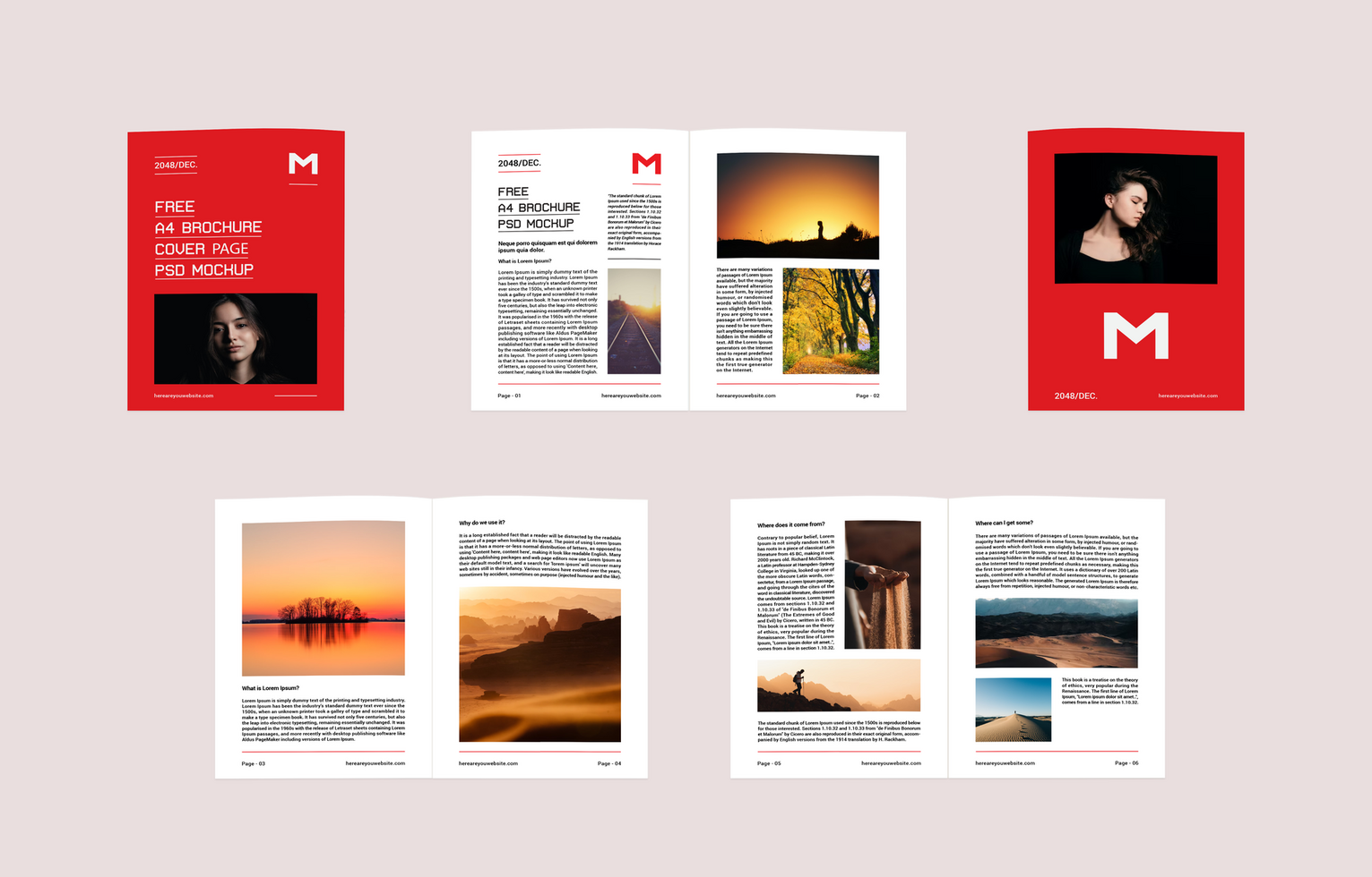 Company Profile, Magazine, Bi-fold Brochure, or catalog free psd mockup