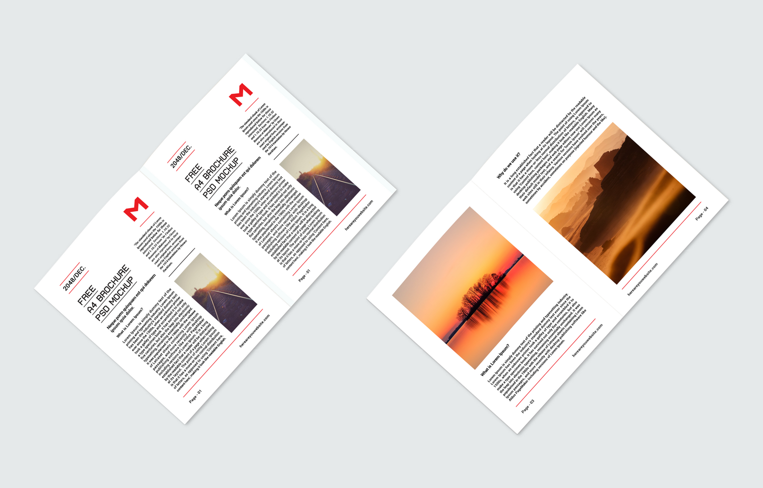 Company Profile, Magazine, Bi-fold Brochure, or catalog free psd mockup