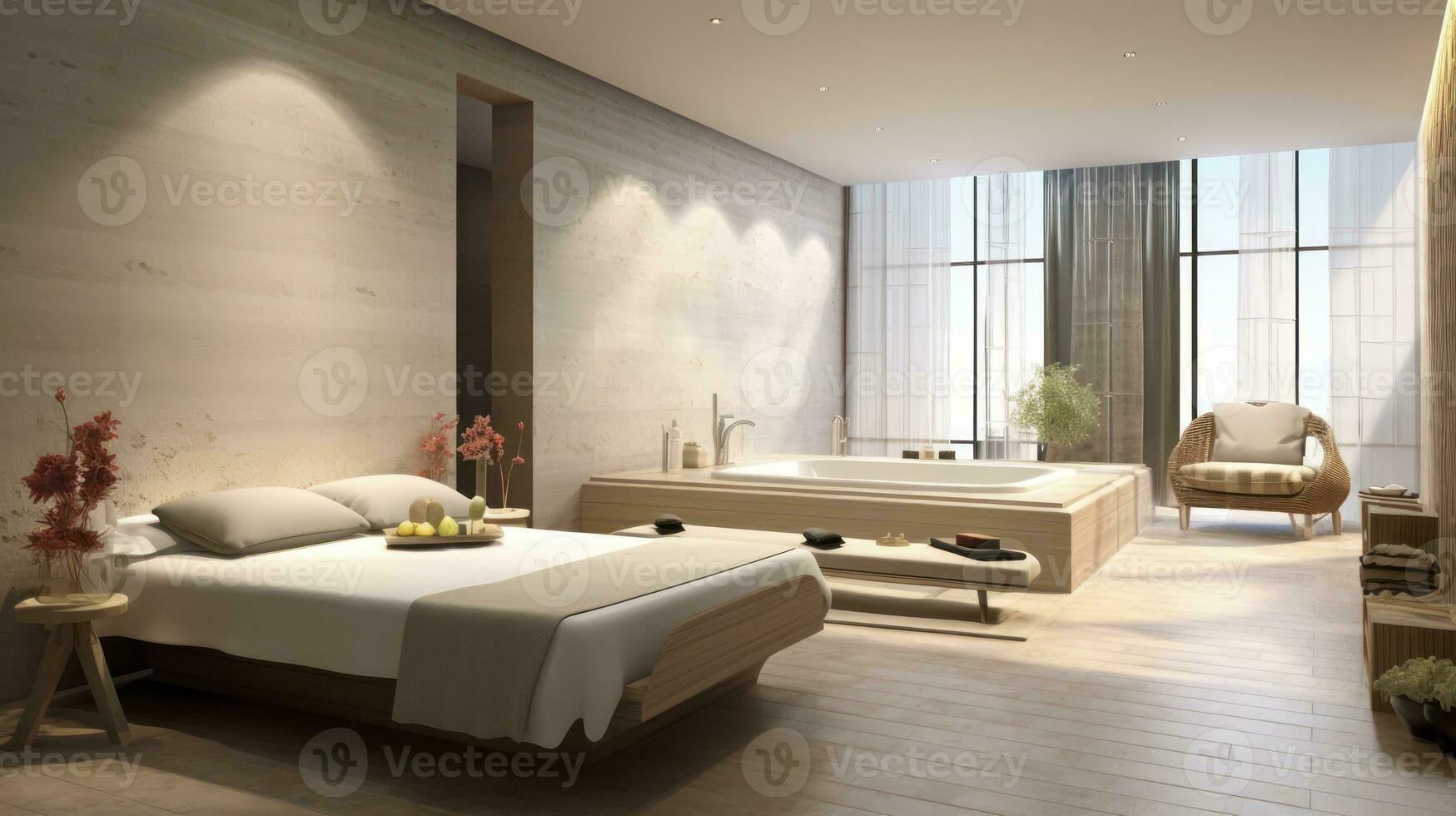 AI generated Refined Relaxation - Experiencing the Pinnacle of Pampering in Luxury Spa Rooms photo