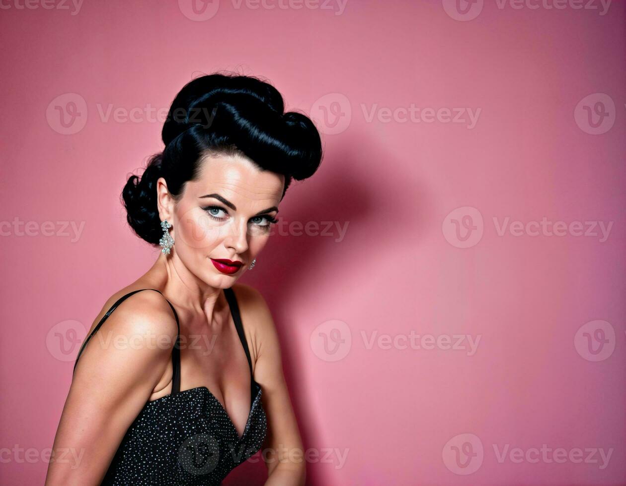 AI generated photo of middle aged woman as a office working woman standing near elevator, generative AI