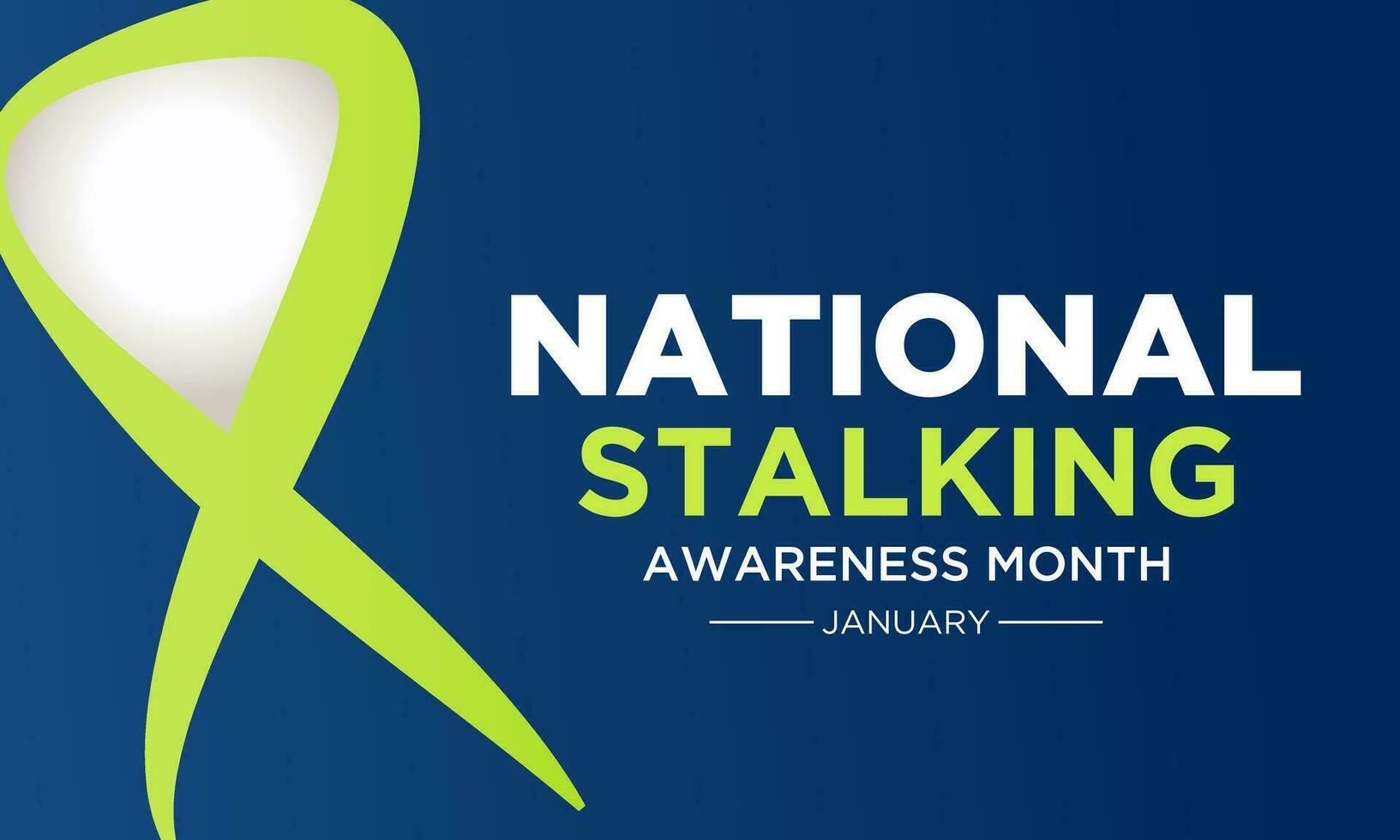 National stalking awareness month is observed every year in january. Vector template for banner, greeting card, poster with background. Vector illustration.