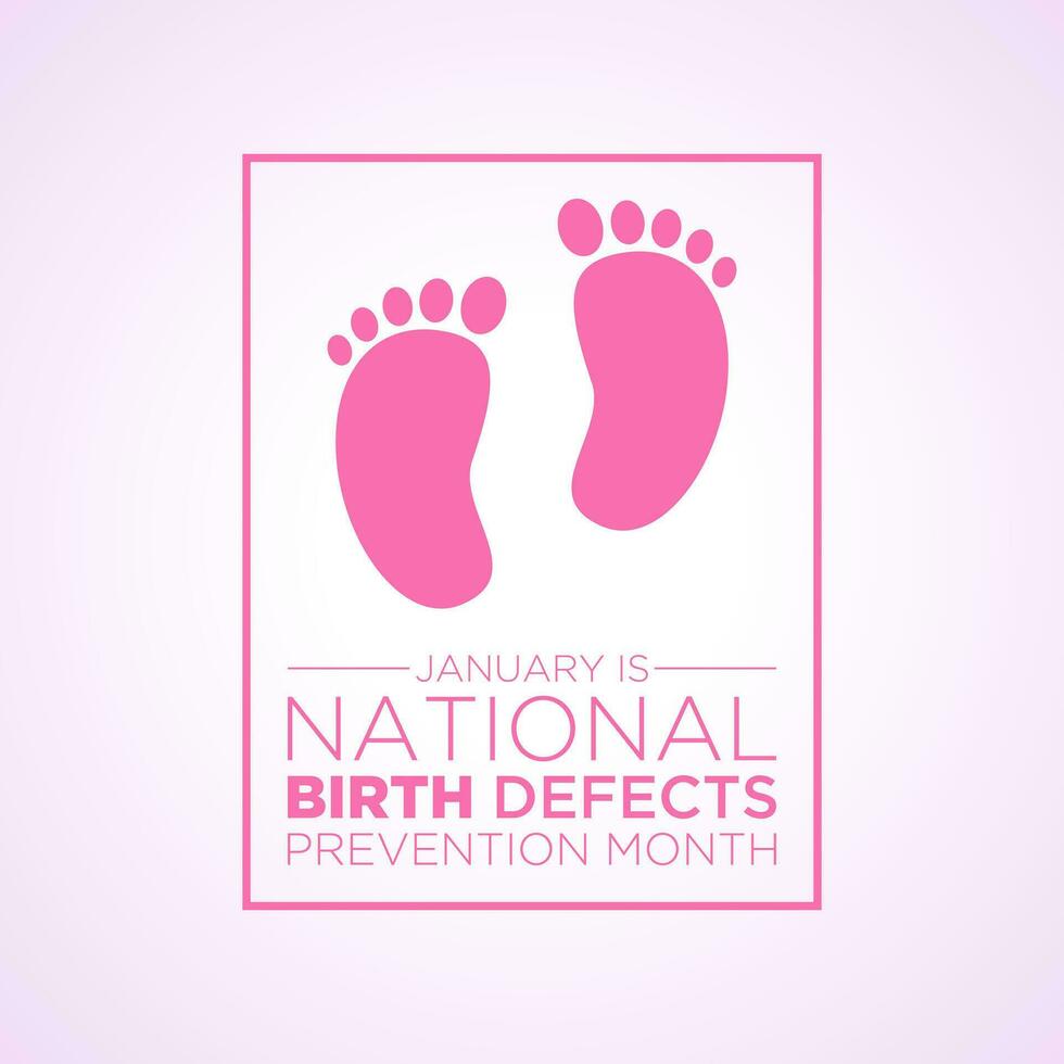 National Birth Defects Prevention Month Is Observed Every Year In January. Birth Defects Awareness Month, Vector Template For Banner, Greeting Card, Poster With Background. Vector Illustration.
