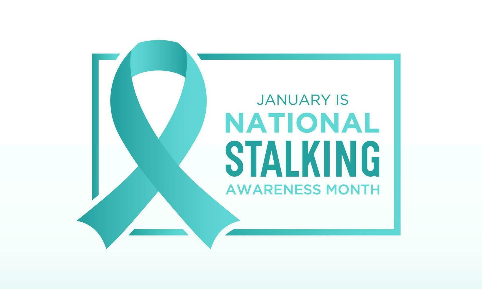 National stalking awareness month is observed every year in january. Vector template for banner, greeting card, poster with background. Vector illustration.
