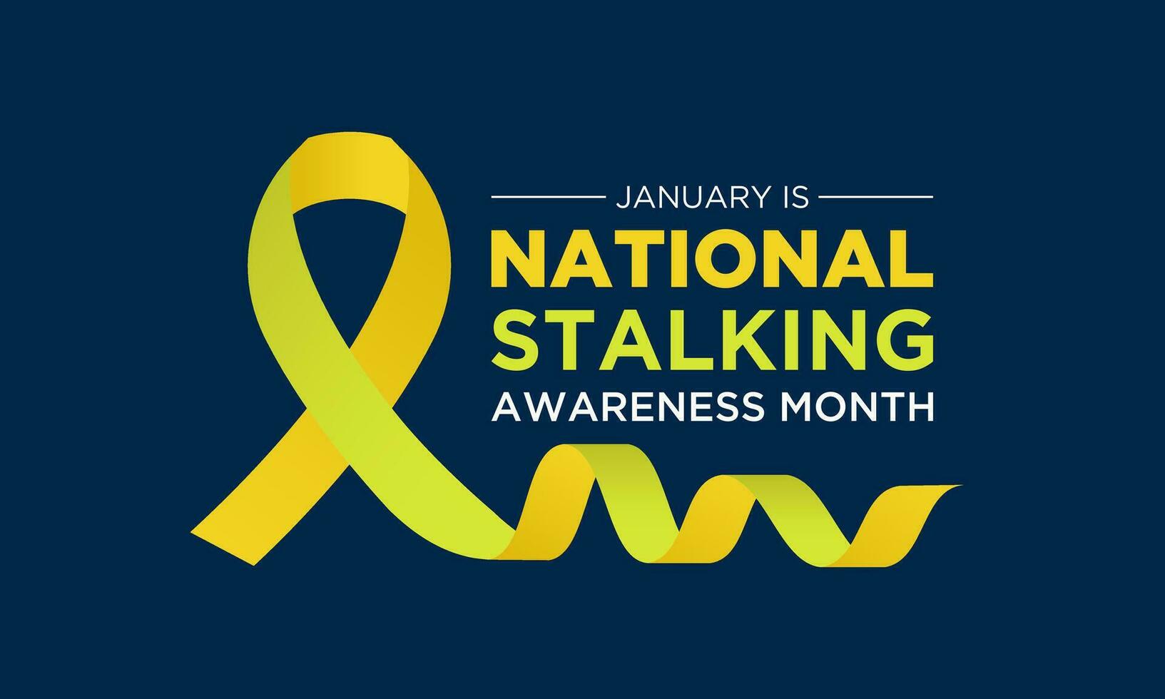 National stalking awareness month is observed every year in january. Vector template for banner, greeting card, poster with background. Vector illustration.